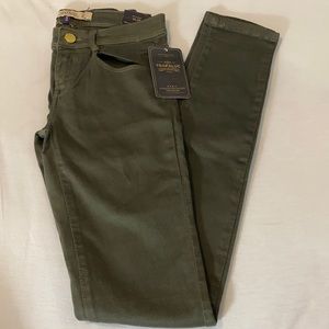 Olive green Zara slim skinny jeans
